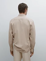 Chemise serge regular fit en coton mélangé