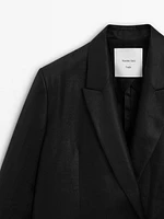 100% linen double-breasted blazer