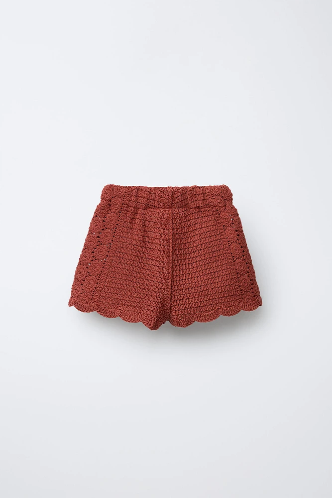CROCHET KNIT SHORTS