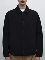 Cotton blend twill overshirt