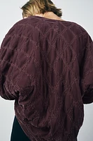 KIMONO EN VELOURS MATELASSÉ SURPIQUÉ