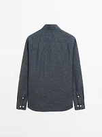 Surchemise regular fit lin délavé
