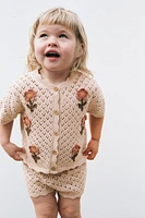 CROCHET FLOWER KNIT TOP