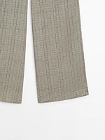Pantalon de tailleur imprimé à carreaux
