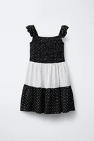 POLKA DOT PLEATED DRESS