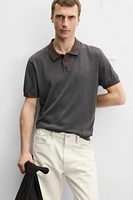 POLO EN MAILLE JACQUARD À RAYURES