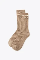 CHAUSSETTES CÔTELÉES PERLES