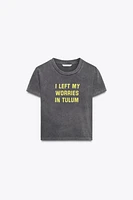 WASHED T-SHIRT WITH TEXT