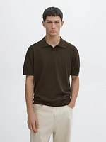 Short sleeve V-neck polo sweater