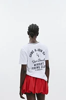 T-SHIRT BRODÉ À COL EN TRICOT