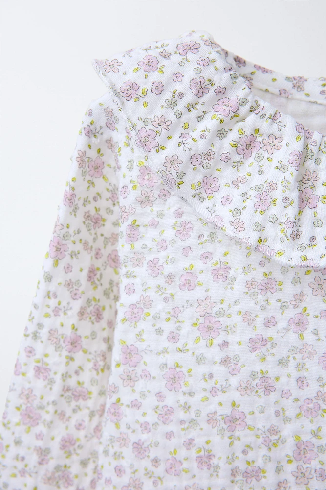 FLORAL DOTTED MESH BODYSUIT