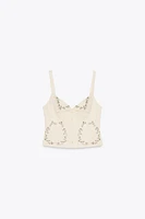 EMBROIDERED POPLIN TOP