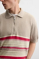 QUARTER ZIP KNIT POLO