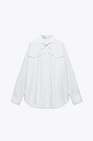STUDDED WESTERN POPLIN SHIRT