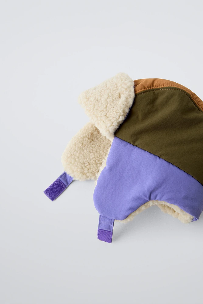 FAUX SHEARLING EAR FLAP HAT SKI COLLECTION