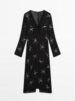 Robe midi fluide avec broderies