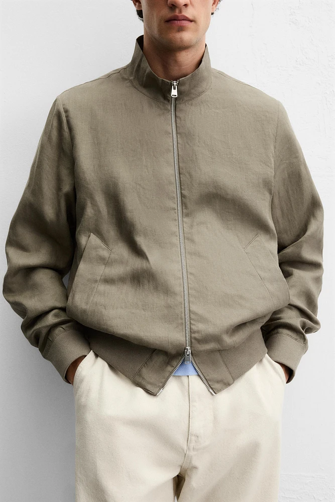 BLOUSON BOMBER 100 % LIN