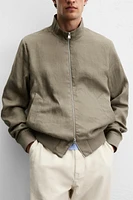 100% LINEN BOMBER JACKET