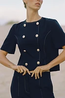 SHORT SLEEVE DOUBLE BREASTED BLAZER