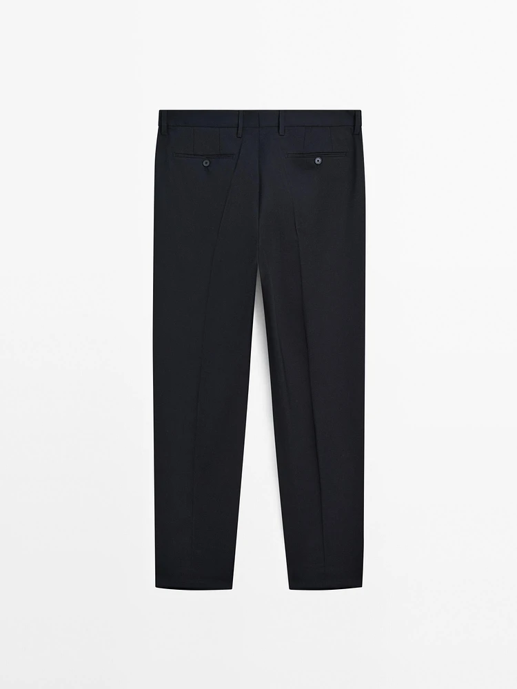 Pantalon de costume en laine mélangée