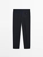 Pantalon de costume en laine mélangée