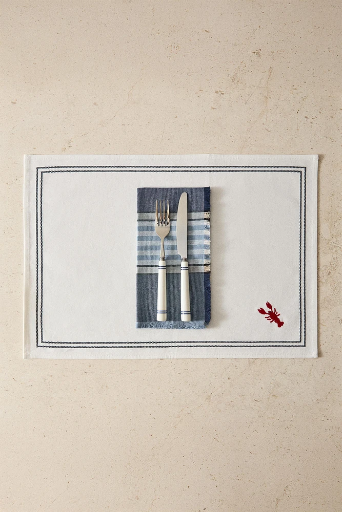 SET DE TABLE BRODERIE LANGOUSTE