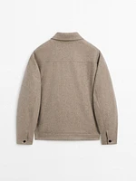 Wool blend jacket with pockets