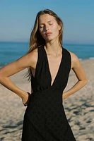 OPENWORK EMBROIDERED DRESS