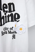 T-SHIRT INSCRIPTIONS FLEURS CROCHET