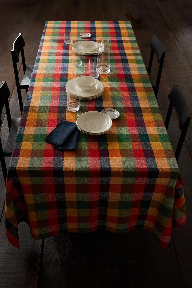 CHECK COARSE COTTON TABLECLOTH