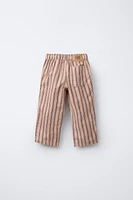 STRIPED TWILL FLOWY PANTS
