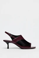 SANDALES À TALONS EN CUIR