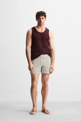MAILLOT DE BAIN MOYEN À IMPRIMÉ CARREAUX