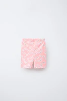 PRINTED RIBBED BIKE SHORTS