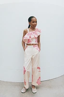 STRAIGHT LEG FLORAL PANTS