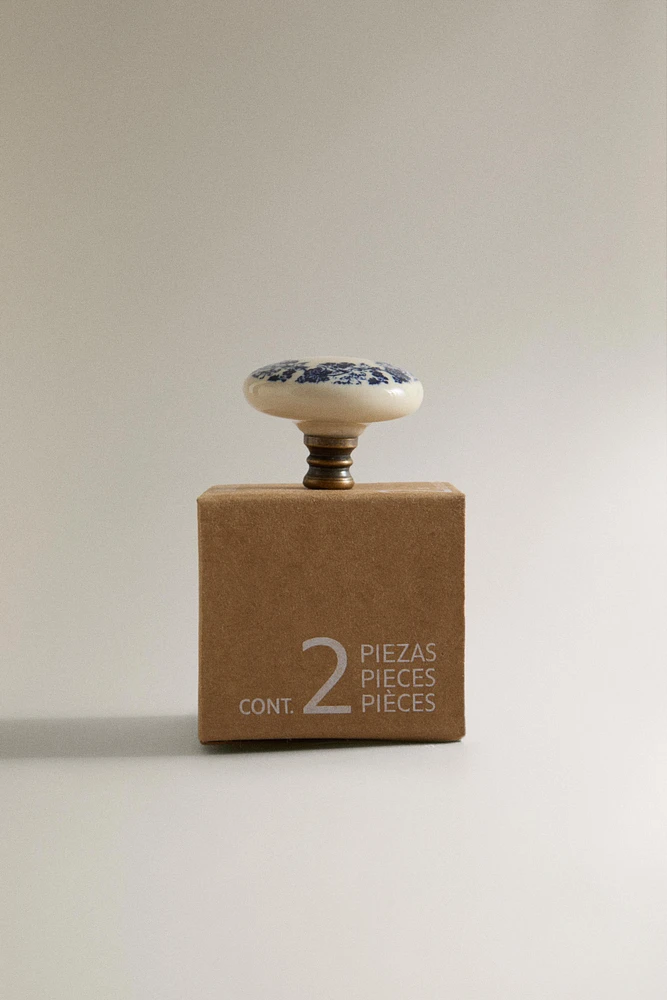 SET OF CERAMIC FLOWER KNOBS (SET 2