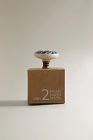 SET OF CERAMIC FLOWER KNOBS (SET 2