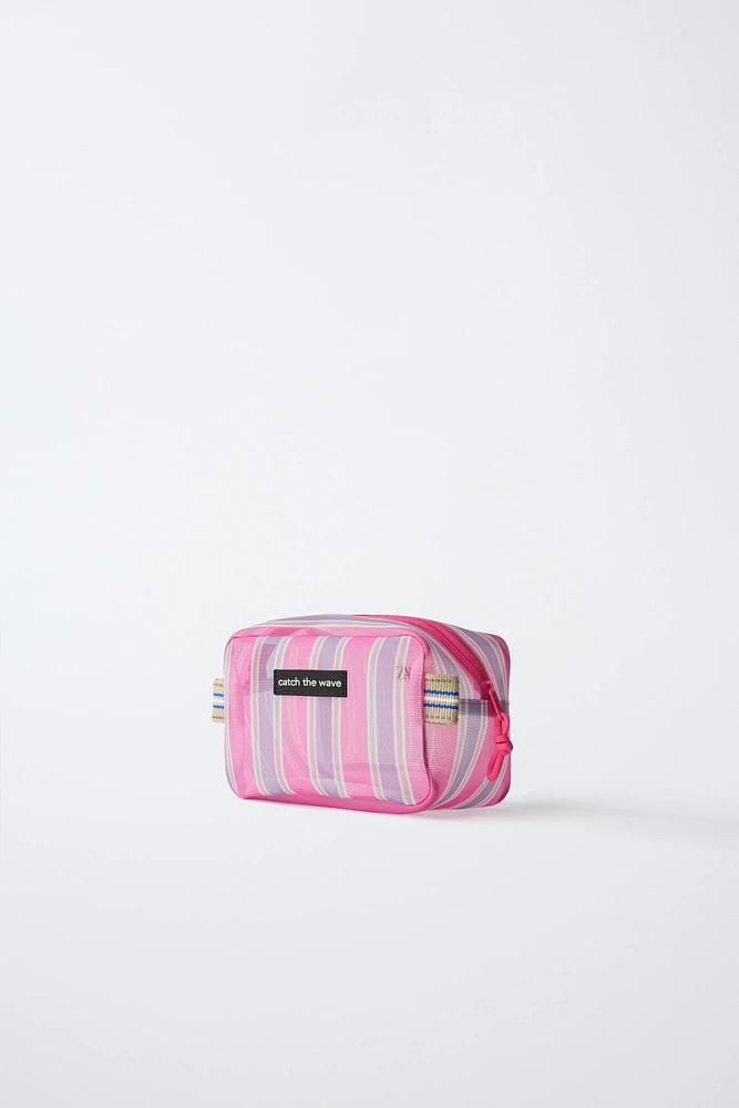 STRIPED COSMETICS BAG