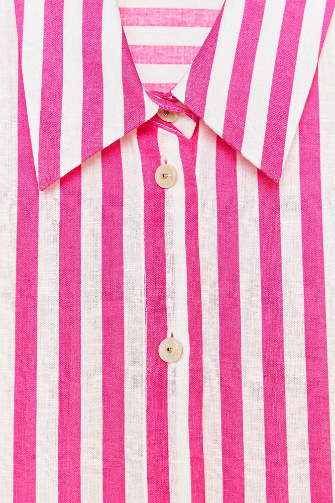 STRIPED LINEN BLEND SHIRT