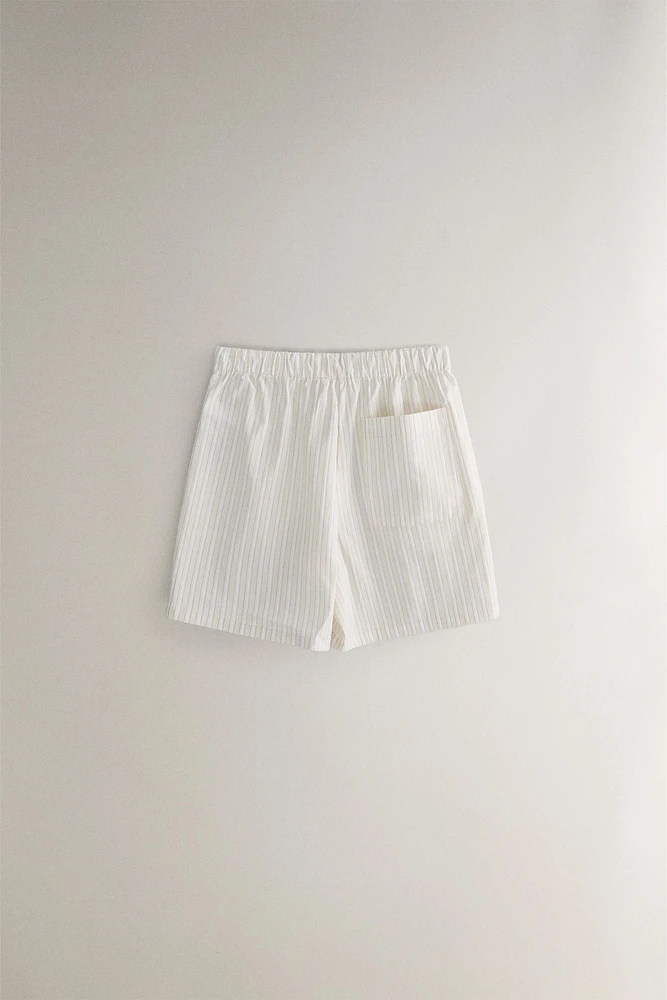 SHORT COTON RAYURES