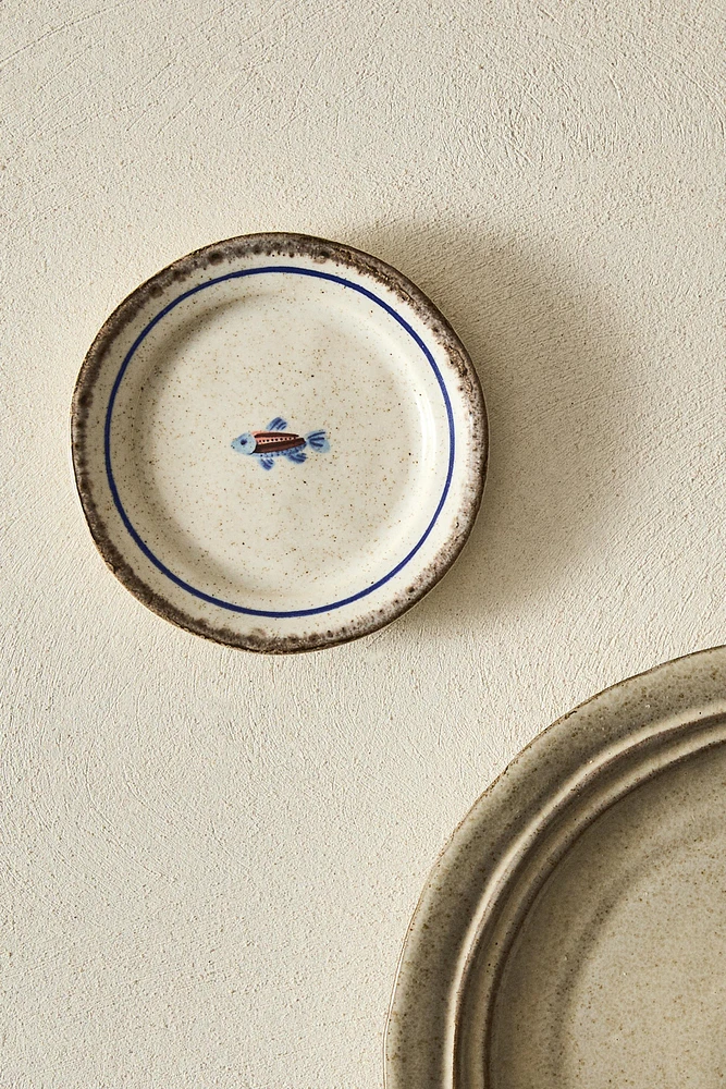 STONEWARE FISH SIDE PLATE