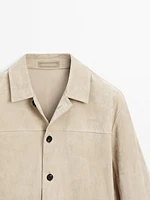 Short suede leather jacket