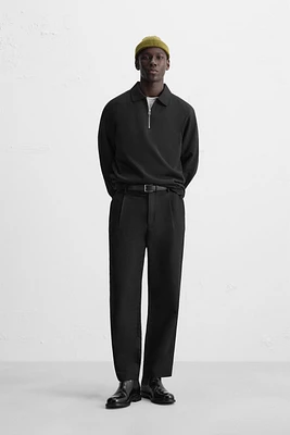 INTERLOCK POLO QUARTER-ZIP SWEATSHIRT