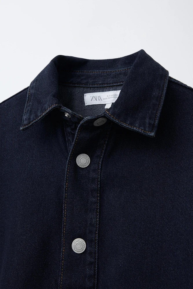 LABEL DENIM OVERSHIRT
