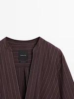 Flowing pinstripe kimono