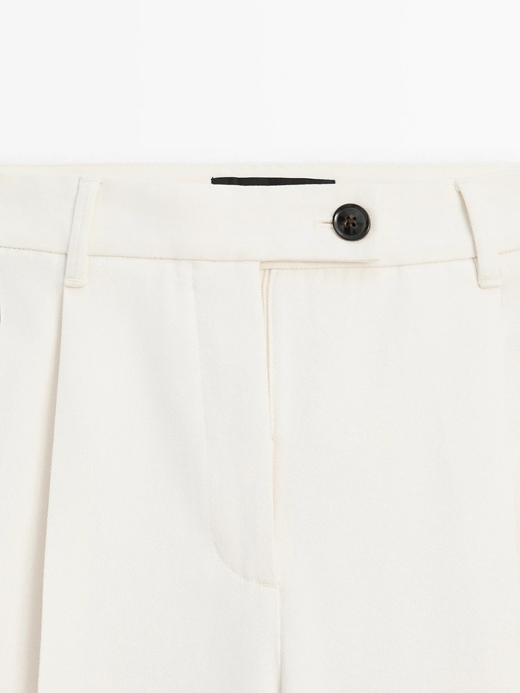 Pantalon large plissé coton