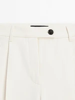 Pantalon large plissé coton