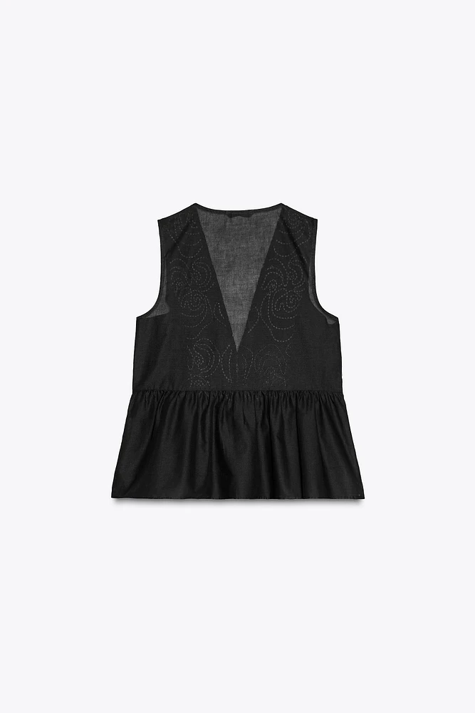BLOUSE BRODERIES DENTELLE