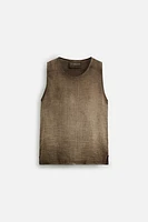 CRINKLED EFFECT TANK TOP