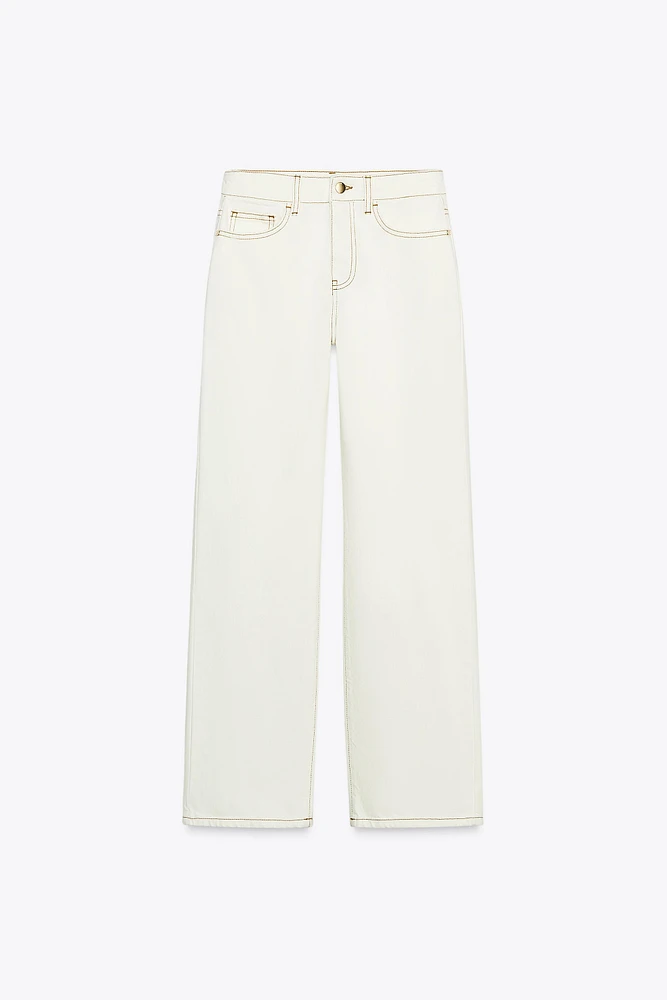 Z1975 SLIM HIGH-WAISTED JEANS WITH CONTRAST TOPSTITCHING